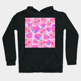 Hearts pattern in red and pink Hoodie